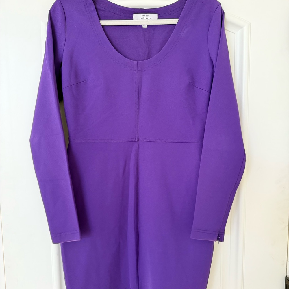 Robert Rodriguez Vibrant Purple Long Sleeve Dress